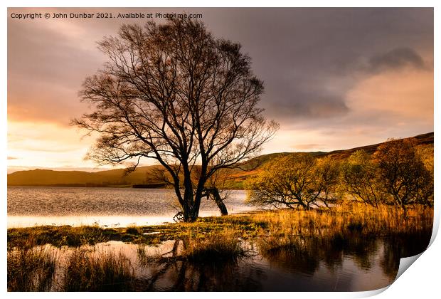 Sunrise on Loch Freuchie Print by John Dunbar