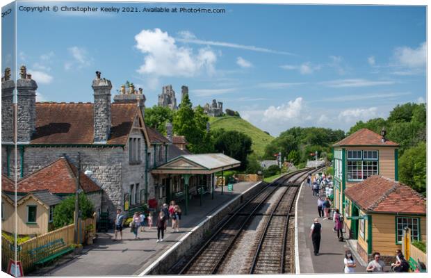 Summer at Corfe Castle, Dorset Canvas Print by Christopher Keeley