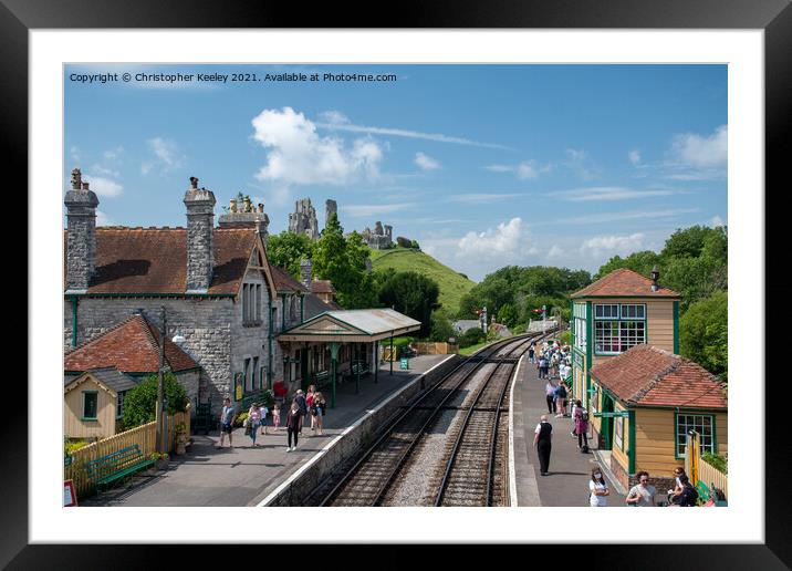 Summer at Corfe Castle, Dorset Framed Mounted Print by Christopher Keeley