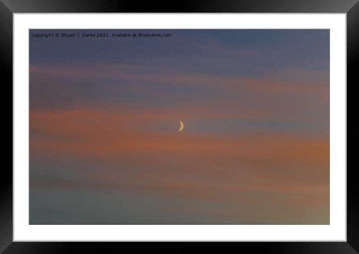 Sunset moon Framed Mounted Print by Stuart C Clarke