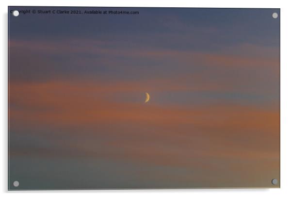 Sunset moon Acrylic by Stuart C Clarke