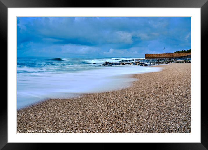 Waves on the beach at Sunrise, Porthleven Cornwall Framed Mounted Print by Gordon Maclaren