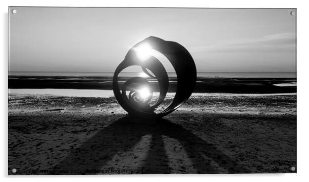 Mary's Shell Sunset Monochrome Acrylic by Michele Davis
