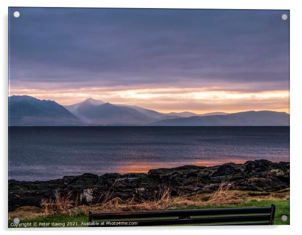  Isle of Arran blue hour - Scotland Acrylic by Peter Gaeng