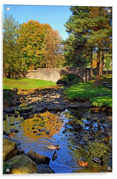 Smithy Road Bridge & Stream, Low Bradfield Acrylic by Darren Galpin