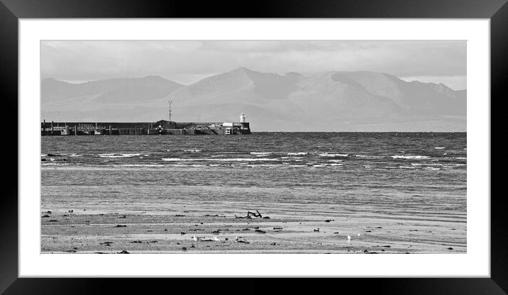 Troon harbour and Arran`s mountains Framed Mounted Print by Allan Durward Photography