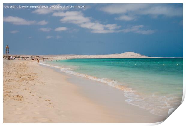 Cape Verde or Cabo Verda, blue sea  Verde, In the central of Atlantic Ocean, white sands  Print by Holly Burgess