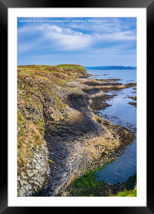 Basalt rock formation on east coast of Staffa Framed Mounted Print by Angus McComiskey