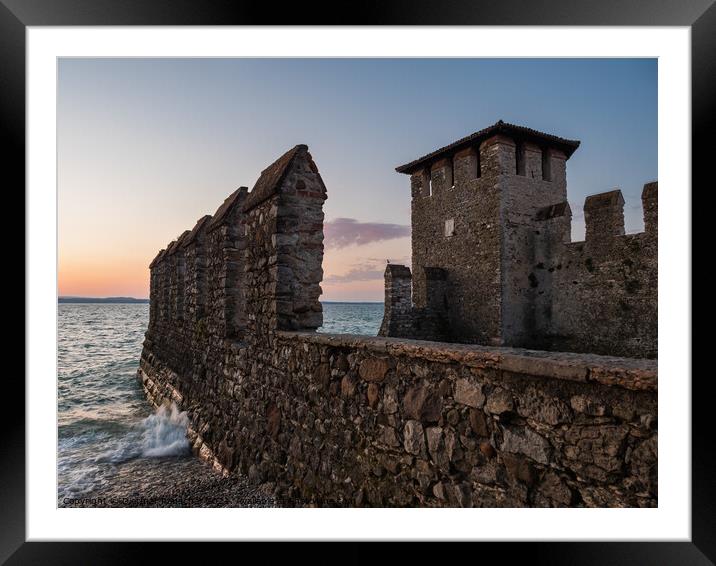 Sirmione Scaliger Castle Fortified Port Entrance Framed Mounted Print by Dietmar Rauscher