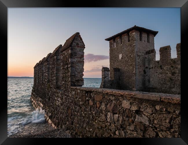 Sirmione Scaliger Castle Fortified Port Entrance Framed Print by Dietmar Rauscher