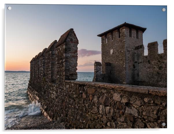 Sirmione Scaliger Castle Fortified Port Entrance Acrylic by Dietmar Rauscher
