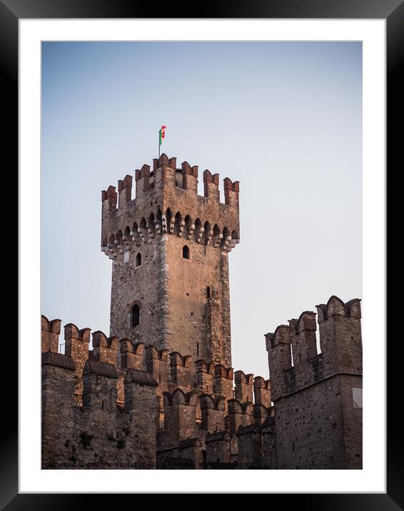 Sirmione Scaliger Castle Tower Framed Mounted Print by Dietmar Rauscher