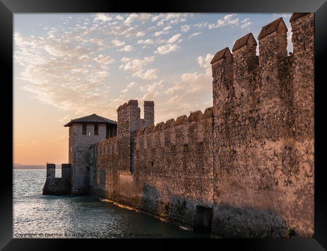 Sirmione Scaliger Castle Fortified Port Entrance Framed Print by Dietmar Rauscher