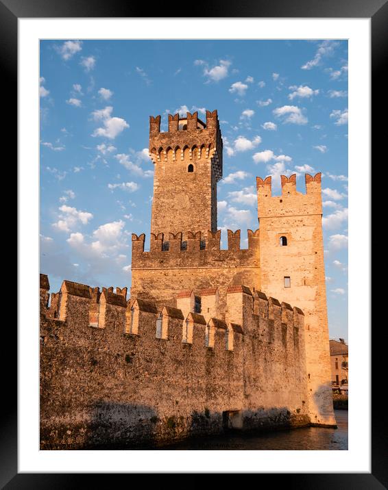 Scaliger Castle in Sirmione, Italy on Lake Garda Framed Mounted Print by Dietmar Rauscher
