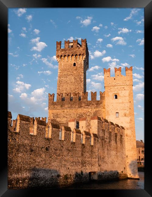 Scaliger Castle in Sirmione, Italy on Lake Garda Framed Print by Dietmar Rauscher