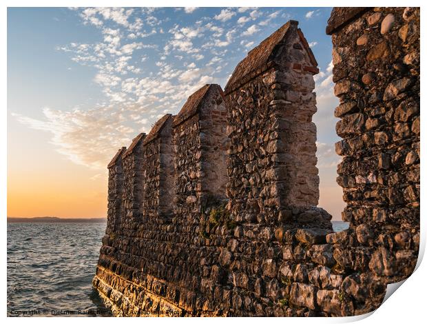 Sirmione Scaliger Castle Fortified Port Entrance Print by Dietmar Rauscher