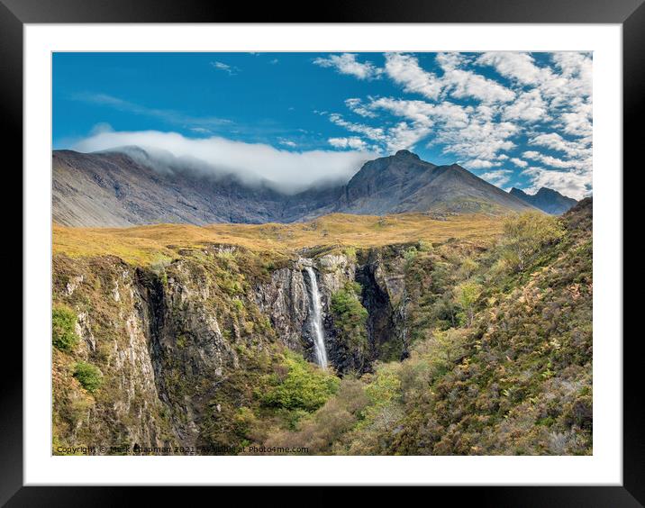 Eas Mor waterfall and Cuillin, Skye Framed Mounted Print by Photimageon UK
