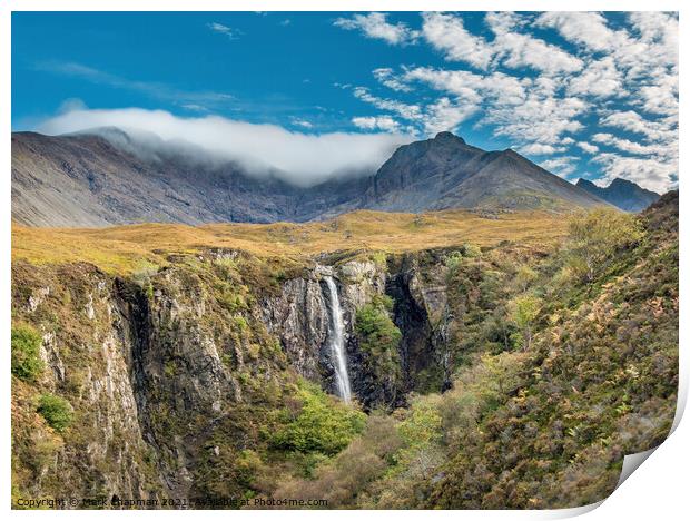 Eas Mor waterfall and Cuillin, Skye Print by Photimageon UK