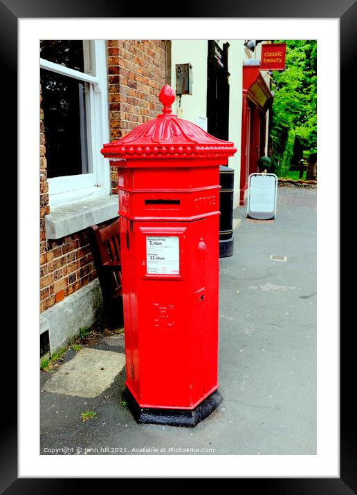 Penfold post box in portrait, Dorchester, Dorset. Framed Mounted Print by john hill