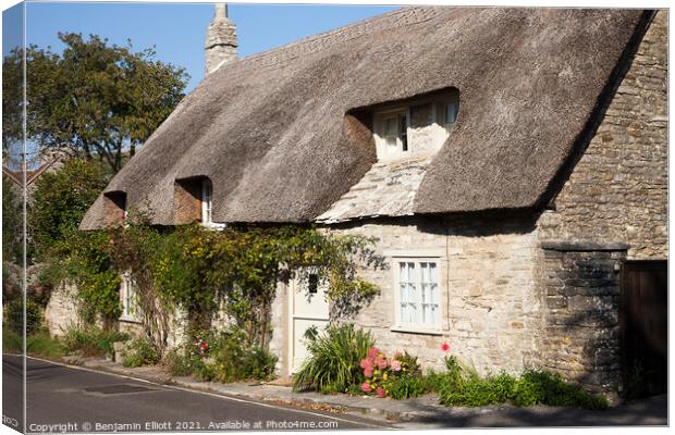 A Thatched Cottage Canvas Print by Benjamin Elliott