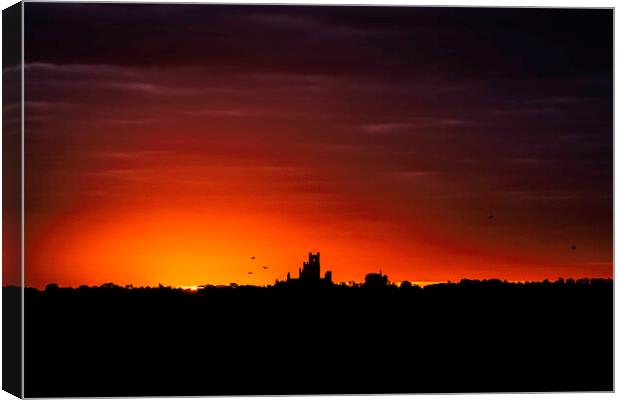 Dawn over Ely Cathedral, 23rd October 2021 Canvas Print by Andrew Sharpe