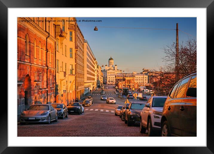 Helsinki, Finland City View in November Framed Mounted Print by Taina Sohlman