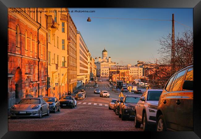 Helsinki, Finland City View in November Framed Print by Taina Sohlman