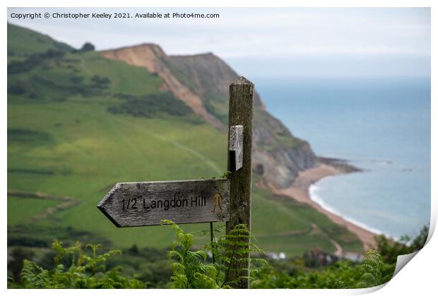 Jurassic Coast at Golden Cap Print by Christopher Keeley