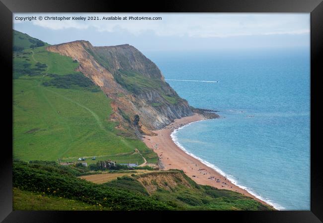 Jurassic Coast views Framed Print by Christopher Keeley