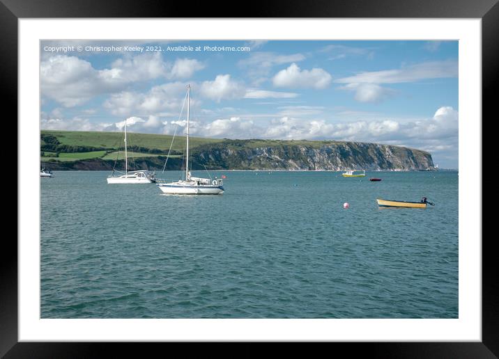 Boats at Swanage, Dorset Framed Mounted Print by Christopher Keeley