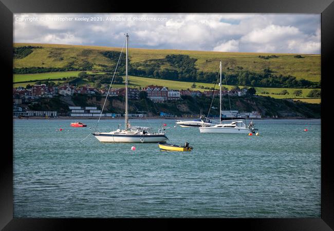 Swanage harbour in Dorset Framed Print by Christopher Keeley