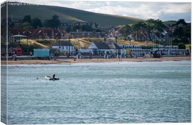 Sunny Swanage Canvas Print by Christopher Keeley