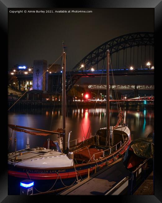 Tynemouth Lifeboat at Night Framed Print by Aimie Burley
