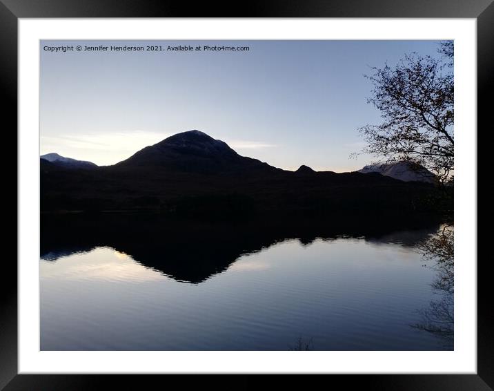 Sgurr Dubh reflected in Loch Coulin Framed Mounted Print by Jennifer Henderson