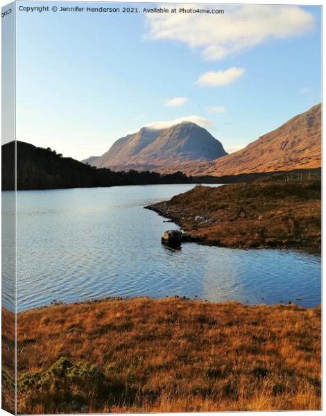 Liathach from Loch Clair Canvas Print by Jennifer Henderson