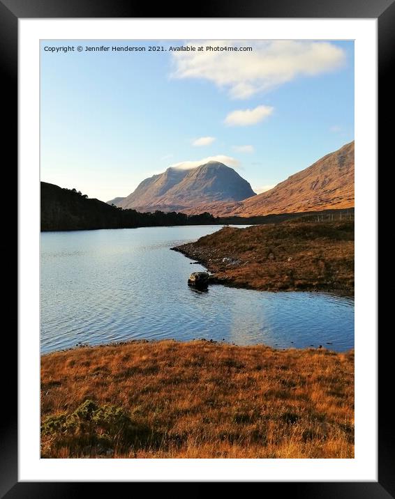 Liathach from Loch Clair Framed Mounted Print by Jennifer Henderson