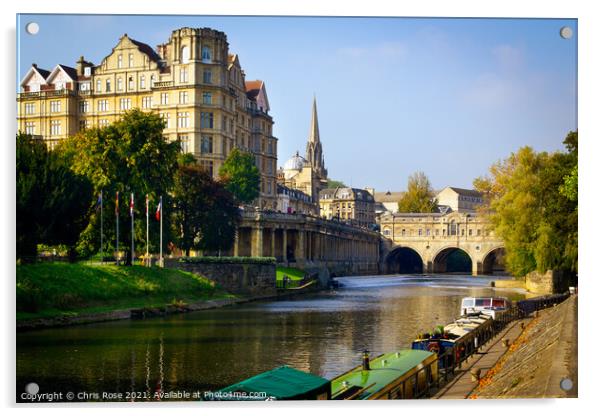 Bath, Pulteney Bridge Acrylic by Chris Rose