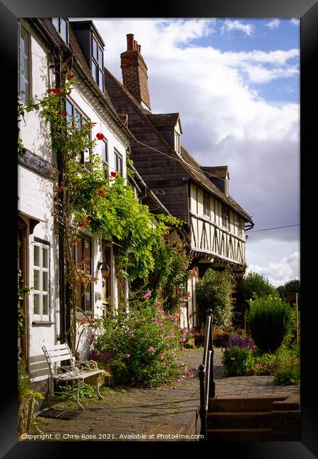 Tewkesbury cottages near Abbey Mill Framed Print by Chris Rose