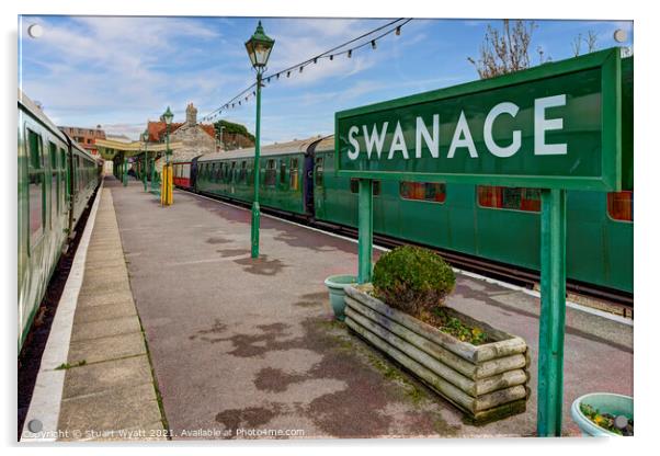 Swanage Railway Station Platforms Acrylic by Stuart Wyatt