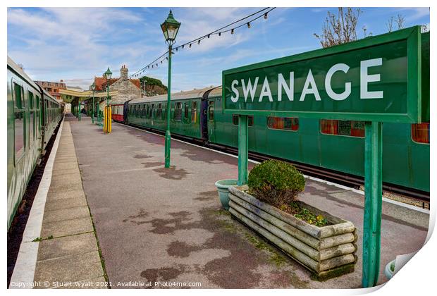 Swanage Railway Station Platforms Print by Stuart Wyatt