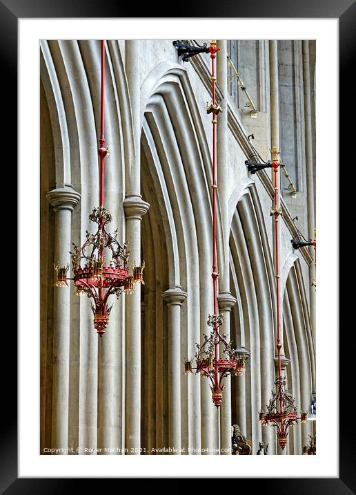 Illuminated Gothic Arches Framed Mounted Print by Roger Mechan