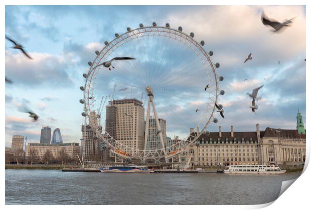 London Eye Print by Mark Godden
