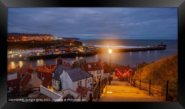 Evening light at Whitby Framed Print by Richard Perks