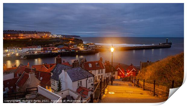 Evening light at Whitby Print by Richard Perks