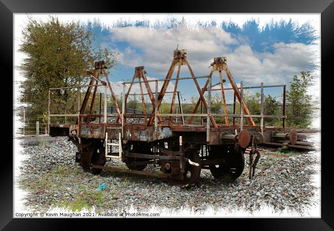 Railway Freight Wagon Waiting For Restoration Framed Print by Kevin Maughan