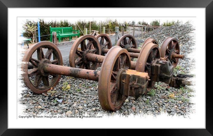 Rusty Old Railway Wagon Wheels Framed Mounted Print by Kevin Maughan