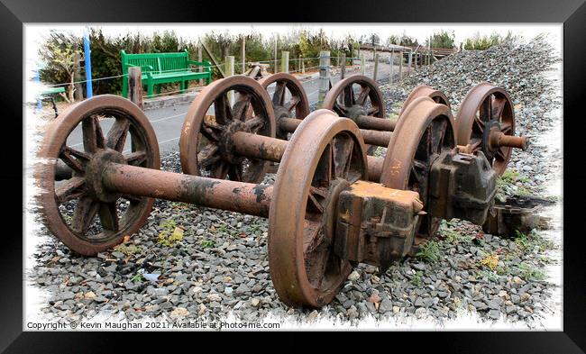 Rusty Old Railway Wagon Wheels Framed Print by Kevin Maughan