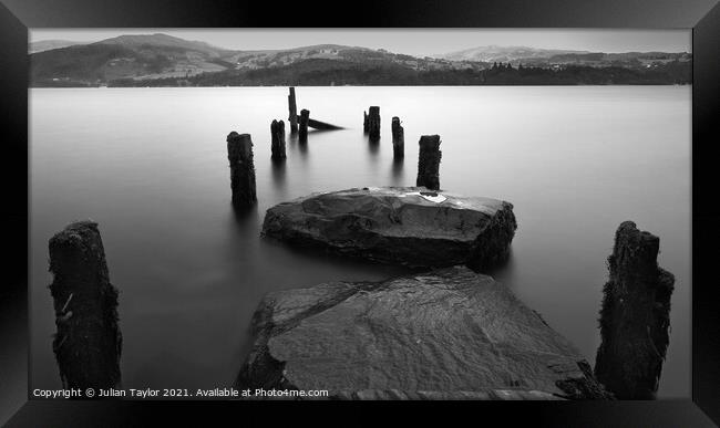 Old Jetty, Lake Windermere Framed Print by Jules Taylor