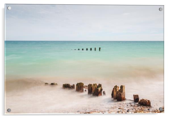 Seaside Groynes  Acrylic by Mark Jones