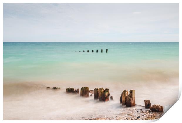 Seaside Groynes  Print by Mark Jones